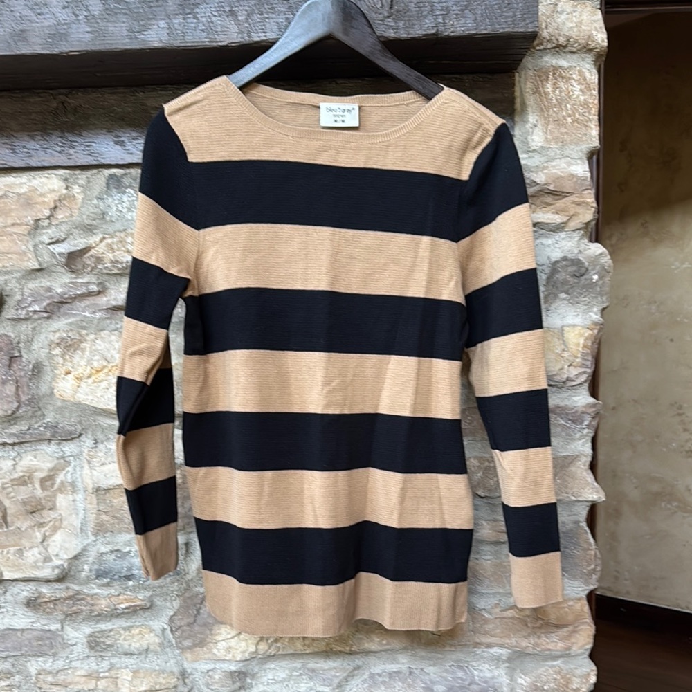 Striped Black and Tan Sweater
